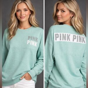 PINK Victoria's Secret Mint Green Cozy Long Sleeve Tee